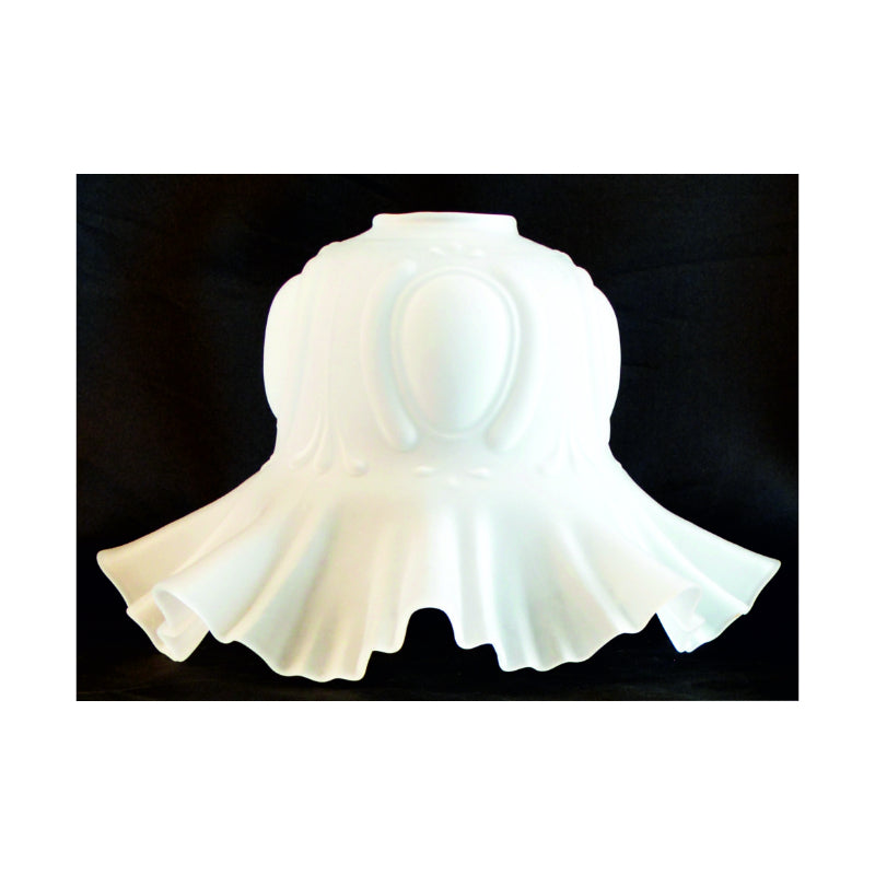 Tulipa de cristal blanco mate modelo Alcazaba grande · Ø260 mm.