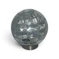 Globo de cristal transparente con relieve de cuadrícula y aro metálico plateado Ø18 cm.