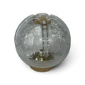 Globo de cristal soplado con pliegues y toques ámbar Ø17 cm.